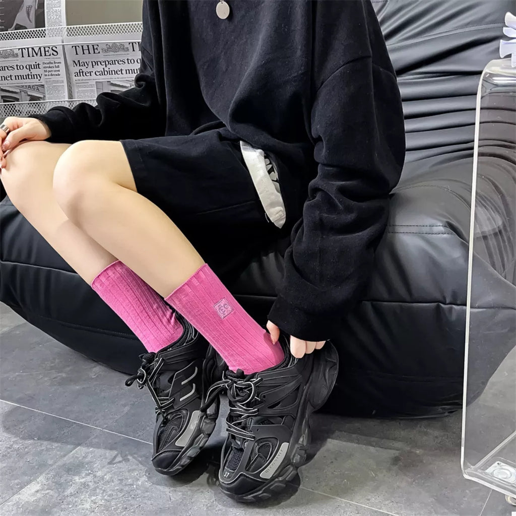 Women's Crew Socks Breathable Ribbed Knit 04852481-440e-4821-9f55-d70189b06859-Max-Origin Trendsi