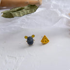 Stud Earrings Mouse & Cheese Cute Small Asymmetrical 18K Gold-Plated Jewelry 04940689-32c4-40de-a9f6-048ac553593d-Max-Origin Trendsi