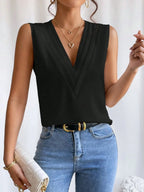 Cami Tank Top Women's V-Neck Pleated Sleeveless Elegant Blouse 04ac8a26-3883-4609-b71b-0c7d8ea86911-Max-Origin Trendsi