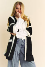Davi & Dani Women Cardigan Fuzzy Trim Open Front Loose Fit Soft Warm 04be5473-472b-4dbf-89a9-5306134fddc0-Max Trendsi
