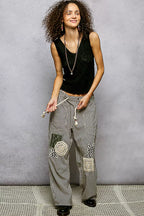 POL Tank Top Black Textured Knit V-Neck with Lace Trim Blouse 04c9ab42-db6c-4d37-9d6e-1eebae0c01f8-Max-Origin Trendsi
