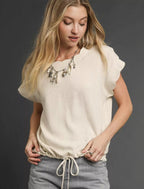 Umgee Linen Womens Blouse Scalloped Round Neck Top Short Sleeve OATMEAL 04df9e23-e0c5-4edb-bcf8-8b91532087f6-Max-Origin Trendsi