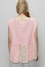 POL Embroidered Blouse Pink Boat Neck Cap Sleeve Lace Top 04eaf3bb-24ae-445e-ba7f-c603a5524263-Max Trendsi