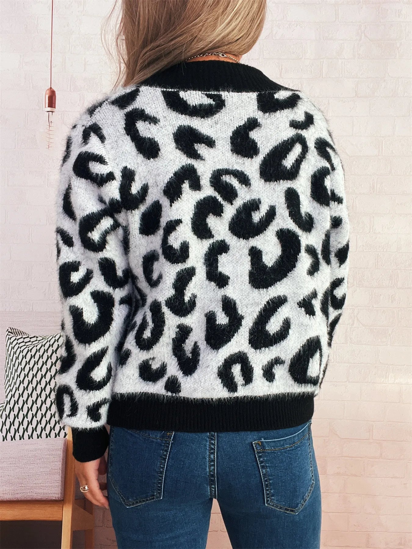 Women's Cardigan Leopard Fuzzy Button Up Long Sleeve 054b0cfc76c0454a86f9c4e7e717a08a-Max-Origin Trendsi