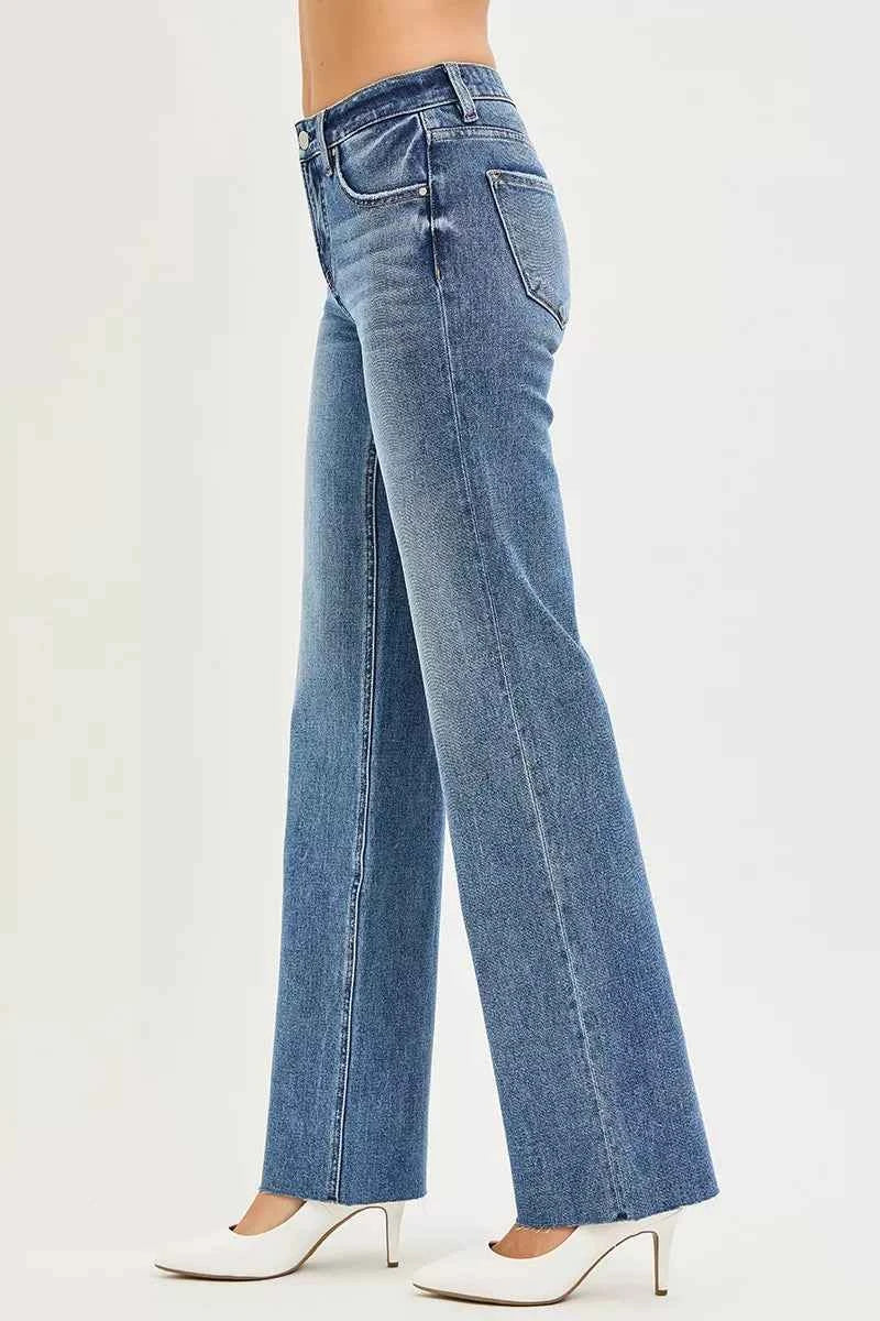 RISEN Straight Jeans Tummy Control 4 Way Stretch Mid Rise Women Denim Pants 056423fb03634cff9fc652f81ff3c3f1-Max-Origin Trendsi
