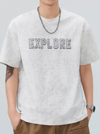 Men's T-Shirt Cotton Letter Round Neck Short Sleeve Top M-4XL White 05a95368a9374f71b9b4299fc0119ae7-Max-Origin Trendsi