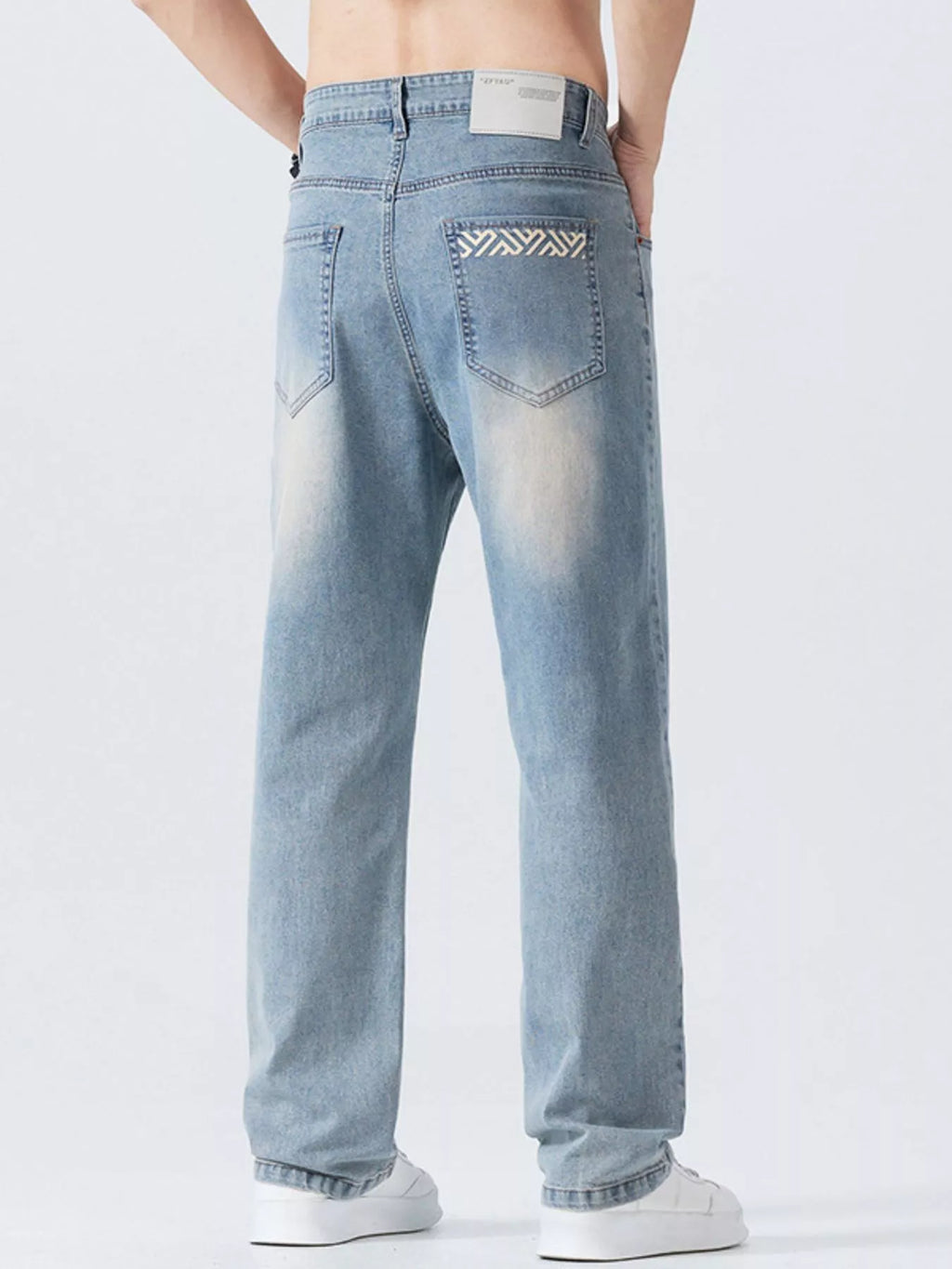 Men's Jeans Light Blue Wash Loose Fit Denim Pants 05fc6554-31ac-485d-b24e-9ef1bc331b64-Max-Origin Trendsi