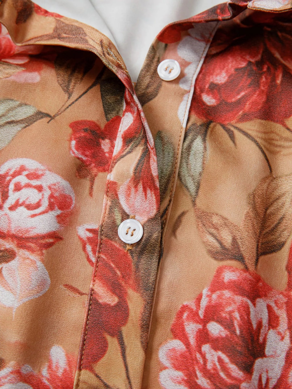 Ruffle Mini Dress Floral Print Half Button Flounce Long Sleeve 06016afc-5038-49e1-93e0-b49a12c411e8-Max-Origin Trendsi