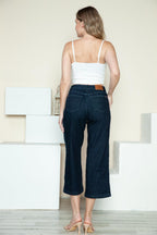 Judy Blue US Crop Wide Leg Jeans Side Seam Braid Detail Denim Capri 0620fd07-f424-4cd5-84a2-de85b9221008-Max Trendsi