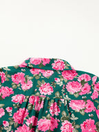 Women's Blouse Floral Pink Printed Tassel Tied Collar Puff Long Sleeve Top 064b409399e84aa0817378cb25c8656d-Max-Origin Trendsi