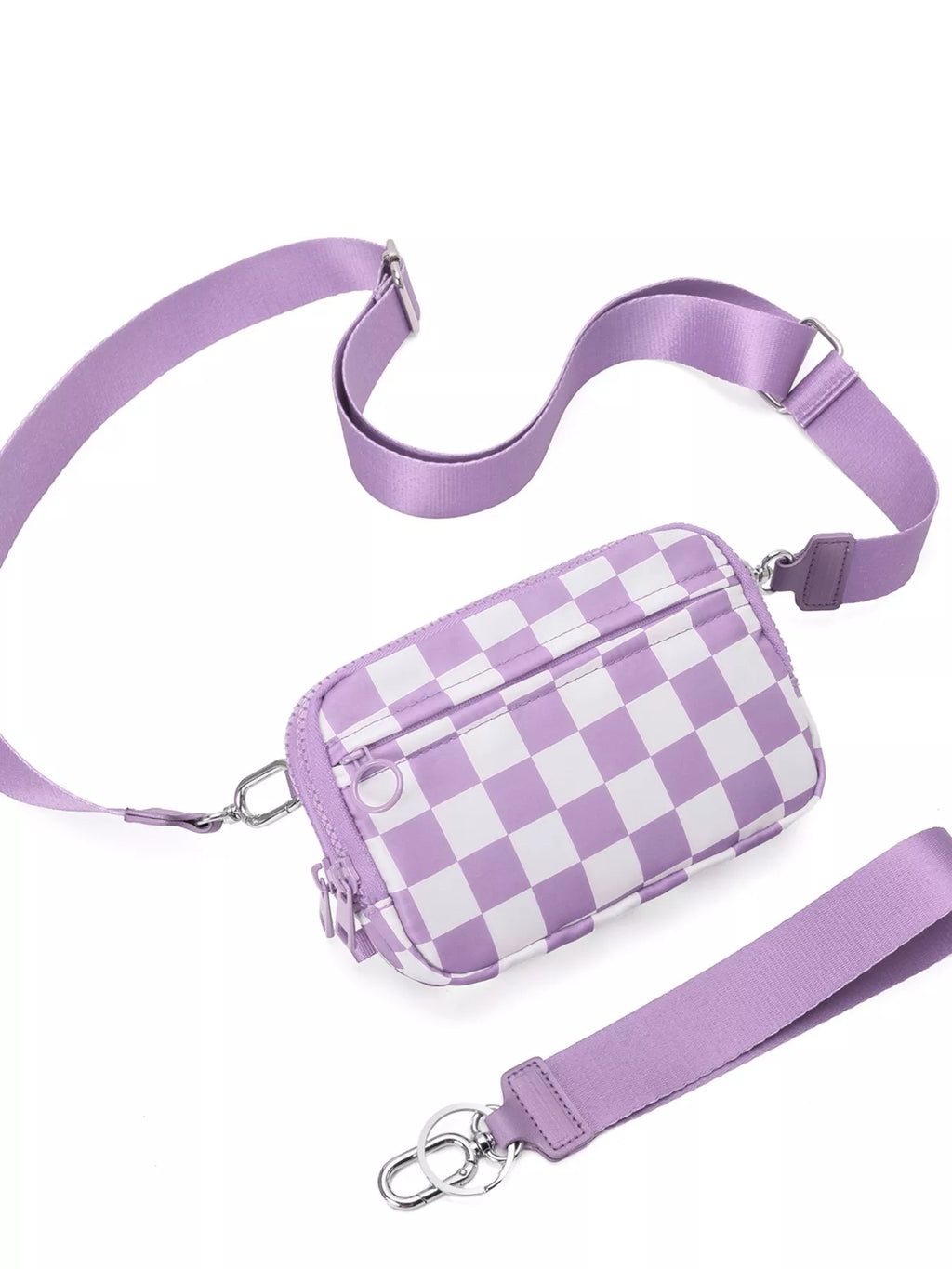 Women's Sling Bag Oxford Fabric Adjustable Strap Mini Zip Purse Lilac One Size 06621ac2822842bb97be0f1a6175e696-Max-Origin Trendsi