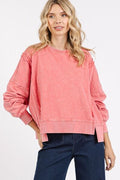 Mittoshop Sweatshirt Stylish Side Slit Strawberry Exposed Seam Long Sleeve Top Strawberry 067a524e-f318-4762-a240-b483841c22c4-Min Trendsi