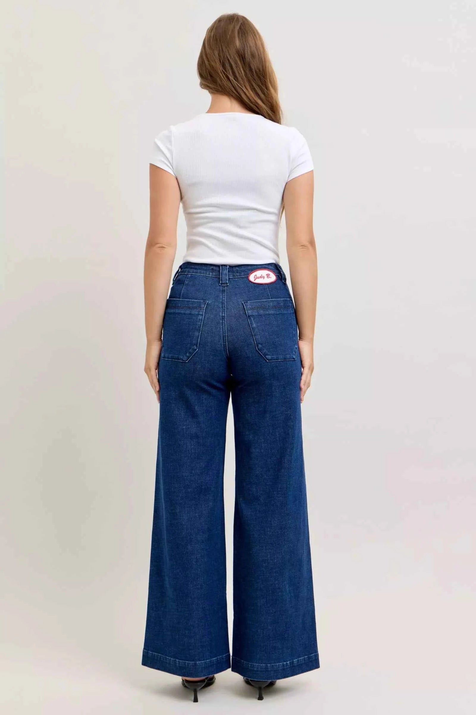 Judy Blue Wide Jeans High-Waisted Retro with Patch Pockets & Twisted Seams 067f800e-475a-4497-9102-c96ecd071298-Max-Origin Trendsi