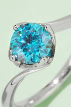 1 Carat Moissanite Silver Solitaire Ring Murray 925 Sterling Silver Platinum-plated 06b2e406b4ef4575b03c14a9e2645265-Max Trendsi