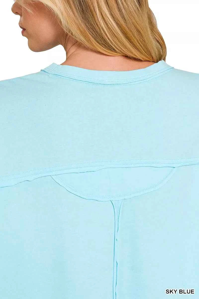 Zenana Exposed Seam Boxy Top