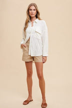 Annie Wear Ivory Shirt Openwork Button Down Drop Shoulder 06bdbc2d-9cab-443d-92a7-d0153ca0bdd9-Min Trendsi