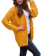 Cable-Knit Cardigan Open Front Long Sleeve Knitwear 0723c8b2-3f4e-461e-9387-598ecdb6e7b6-Max Trendsi