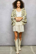 POL Crochet Cardigan Green Multi Open Front Floral Pattern 0749366f-eb36-4949-b9a8-7dc2c85beefc-Max-Origin Trendsi