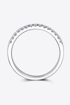 Murray Silver Ring Moissanite Platinum-Plated Half-Eternity 925 sterling silver 074e0d10bd76403db600af111da54c6c-Max Trendsi