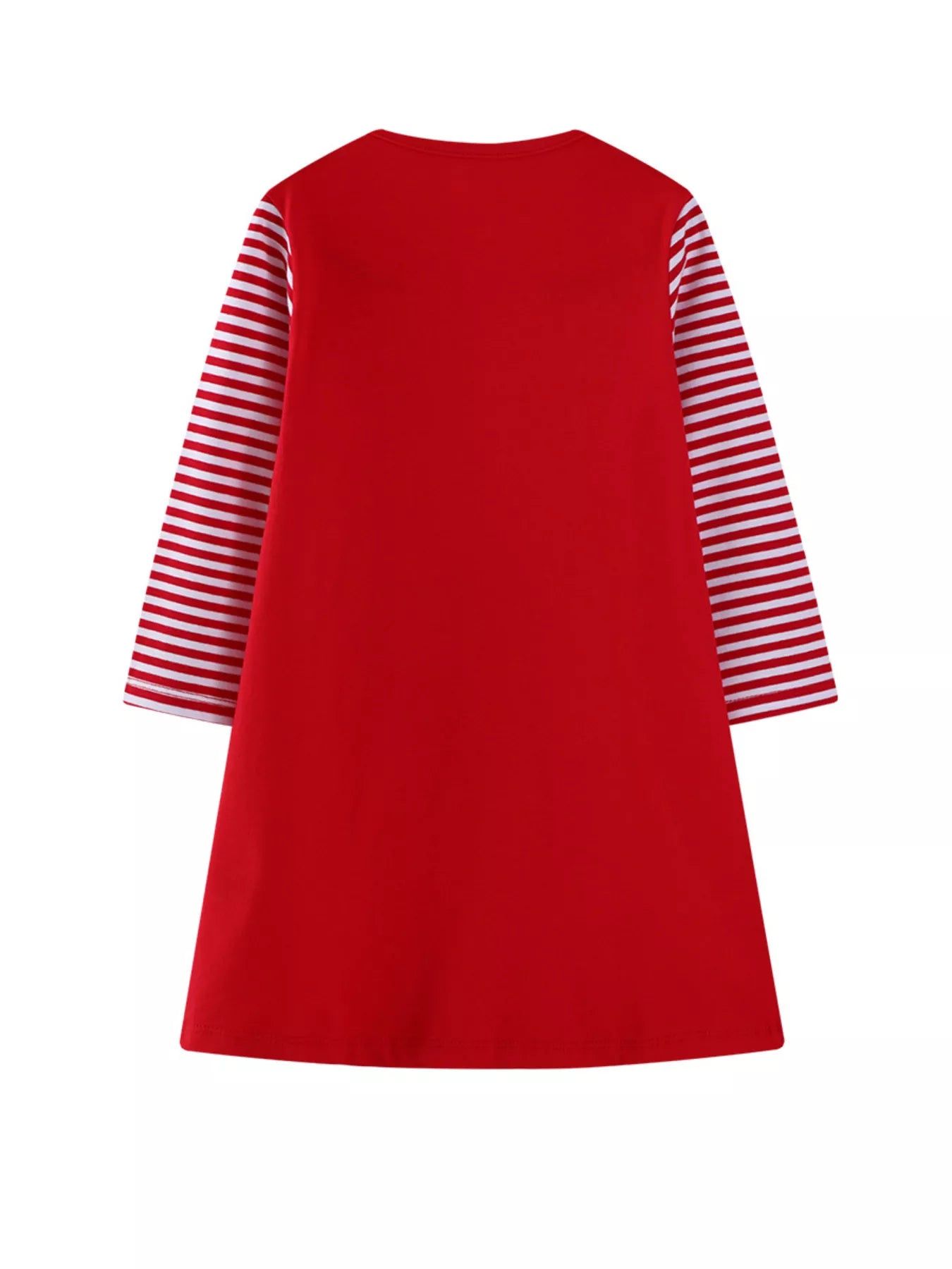 Girl's Christmas Dress Red Unicorn & Gifts Long Striped Sleeve Dress 078afefa0cf34bb0aa0d2c24e6240b6c-Max-Origin Trendsi