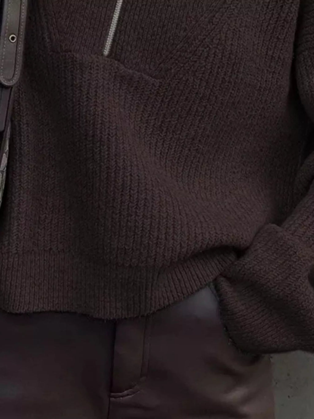 Women's Sweater Half Zip Dropped Shoulder Knit Loose Pullover 07a7d0fe-48ad-47c7-9da7-e2ba1a712792-Max-Origin Trendsi