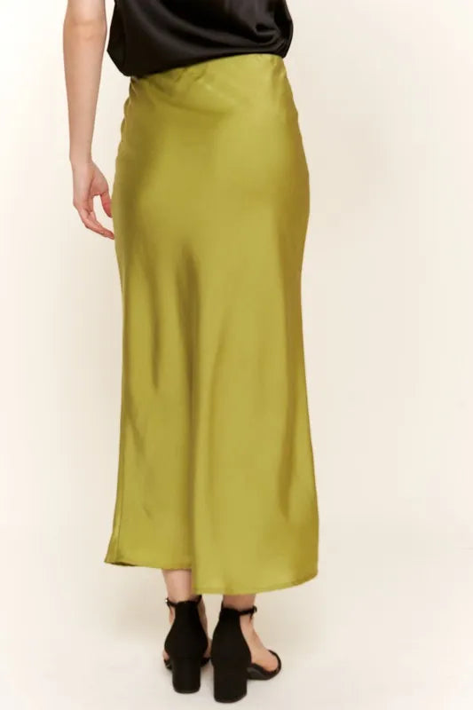 And The Why Satin Midi Skirt Greenish Basic Style 07ab9117b55c4274b778d8397611ae24-Max-Origin Trendsi