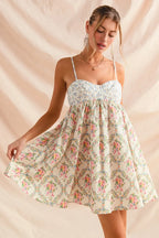 SO ME Mini Cami Dress Cotton Floral Mixed Print Sleeveless Smocked Ruffled 07b238641d98400fb9b44e3b166dd5d9-Max-Origin Trendsi