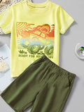 Children's Graphic T-Shirt and Shorts Set