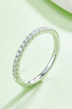 Murray Silver Ring Moissanite Platinum-Plated Half-Eternity 925 sterling silver Silver 07c60a8c091444609a30db61b71ac544-Max Trendsi