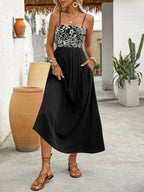 Midi Cami Dress Black Smocked Ruched Embroidered with Pockets 07c8875e-1829-406c-aad8-79931f7f63aa-Max-Origin Trendsi