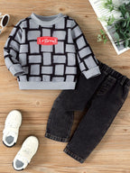 Children's Two-Piece Long Sleeve Top and Jeans Set