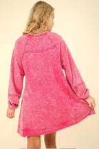 Mini Dress Pink VERY J Mineral Washed Oversized A-Line 07f13d64-2ad9-46cd-8239-fe614da7d25a-Max Trendsi
