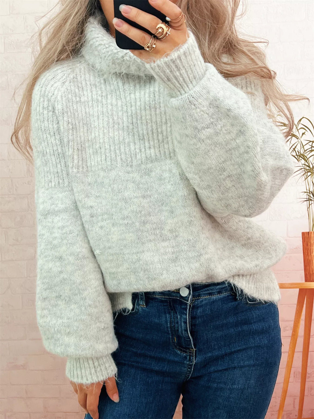 Women's Sweater Ribbed Knit Turtleneck Long Sleeve Pullover 07fcd758b9354246879e2ef461e73b12-Max-Origin Trendsi