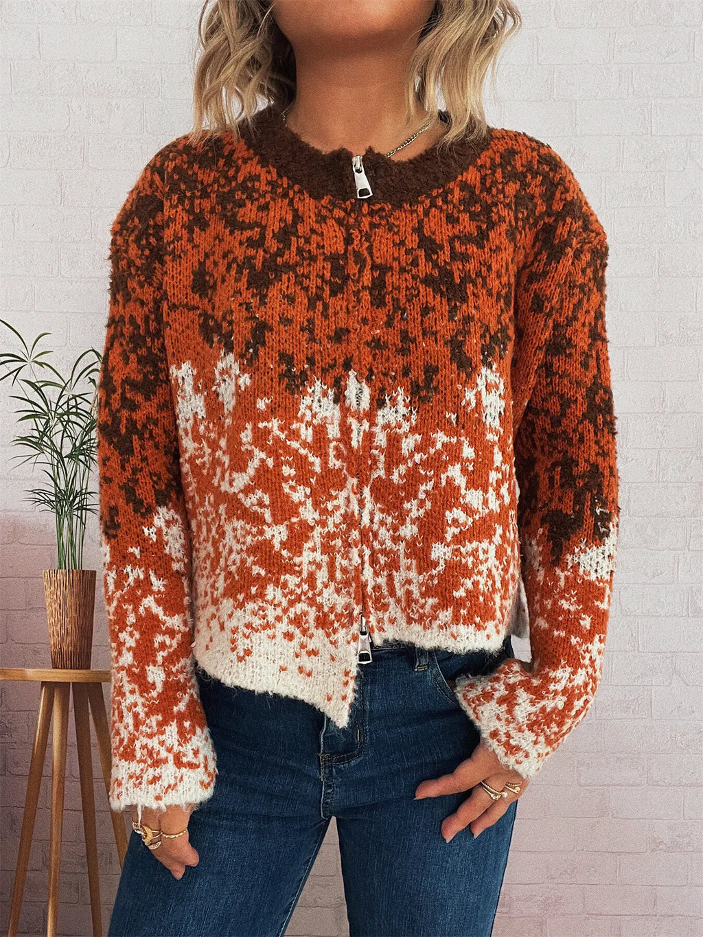 Women's Cardigan Zip Up Knit Asymmetrical Hem Long Sleeve 08262fc0a9164a2ba554974228a0f73a-Max-Origin Trendsi