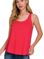 Zenana Flowing Hem Rayon Sleeveless Tank Top