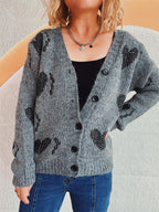 Heart Cardigan Button Up Long Sleeve Knitwear 0838569d-4c2b-45ab-99da-9507ab0a191b-Max Trendsi