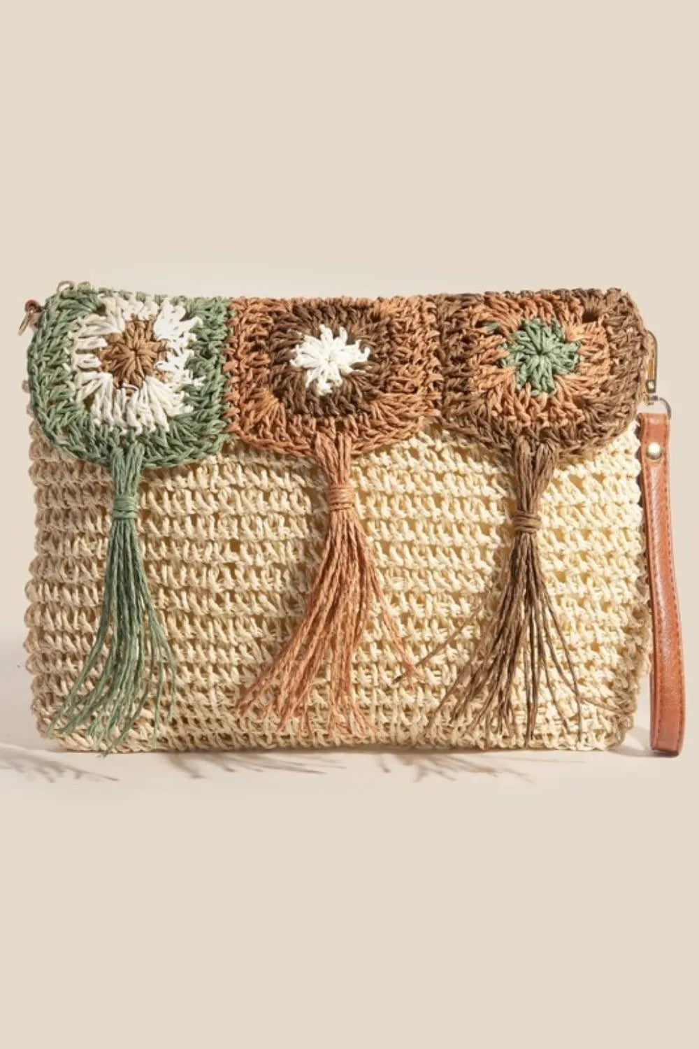 Fame Accessories Clutch Floral Intricate Tassel Braided Small Handbag Iv One Size 083bdd24-50d5-4151-a911-eefb8bb92612-Max-Origin Trendsi