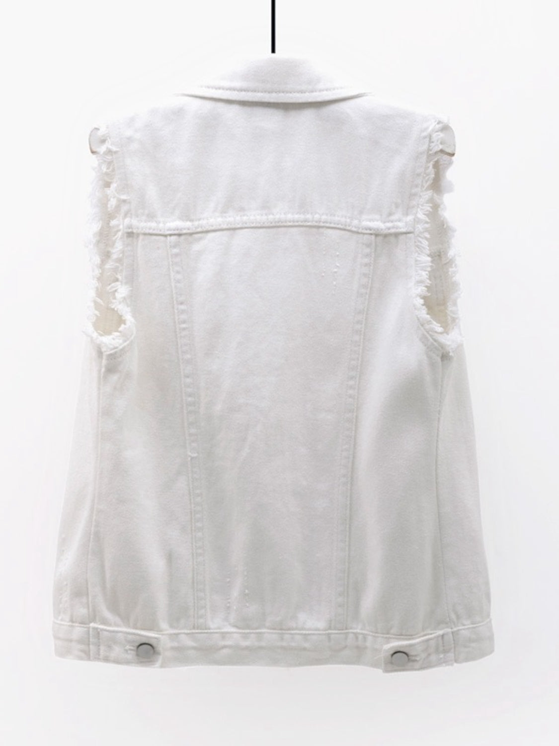 Denim Jacket Women's Raw Sleeveless Flap Pockets Plus Sizes S-5XL 0845cdc9-9ada-4163-b736-4431f796d6de-Max Trendsi