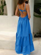 Maxi Cami Dress Cotton Backless Tiered with Ruffled Hem 08b46e6f-5d74-4bdb-8da9-abd437ef6639-Max-Origin Trendsi