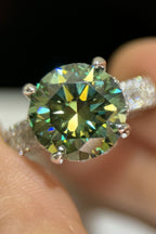 5 Carat Moissanite Dark Green Stone Silver Ring 925 Sterling Jewelry with Box 08bad2fa-f975-4db7-ba0f-fea7e6b2fbdc-Max Trendsi