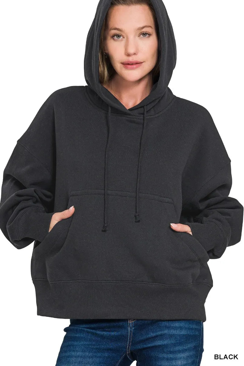 Zenana Womens Hoodie Black Oversized Fleece Kangaroo Pocket 08cd0b17c56e4b4982862bbdecfd7856-Max-Origin Trendsi