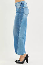 RISEN Womens Barrel Jeans Slouchy Cropped with Contrast Dark Wash 08d47fa3bcf943c9a6054625b59ed9f8-Max-Origin Trendsi