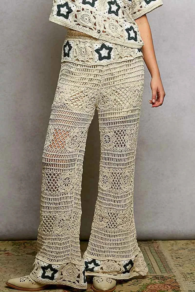 POL Openwork Crochet Flare Pants with Contrast Star NATURAL INDIGO One Size 08d89fad-b239-4129-a8db-e8d40e6e8ada-Max-Origin Trendsi
