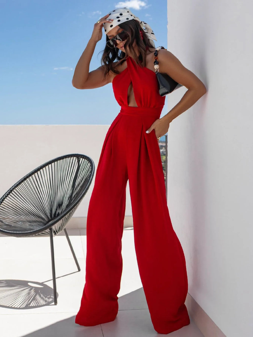 Women's Jumpsuit Wide Leg Cutout Halter Neck Backless Zipper Overall 0918509a-51e5-4316-b732-f22ddcc39e75-Max-Origin Trendsi