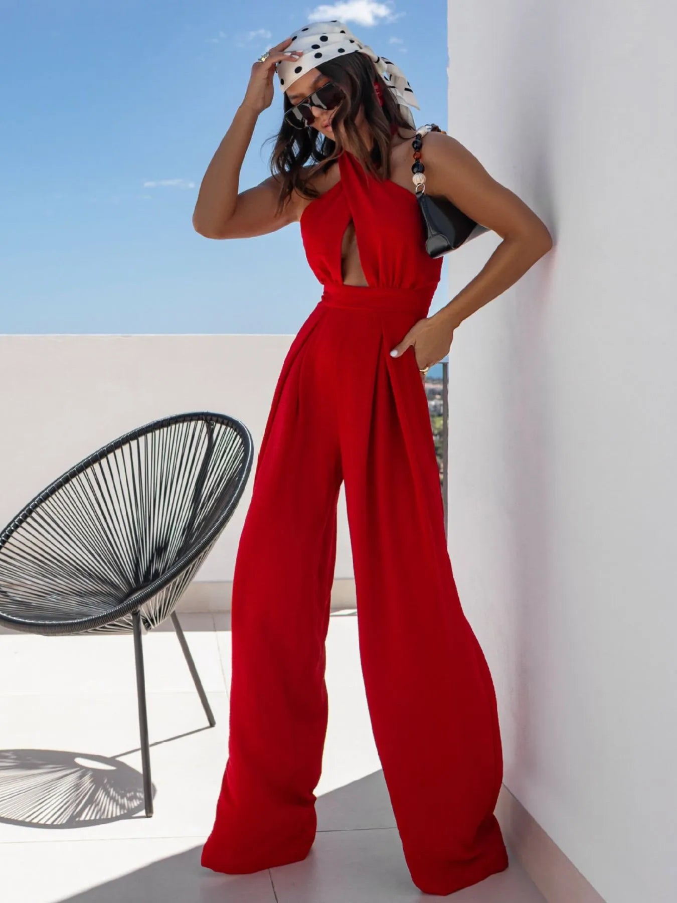 Women's Jumpsuit Wide Leg Cutout Halter Neck Backless Zipper Overall 0918509a-51e5-4316-b732-f22ddcc39e75-Max-Origin Trendsi