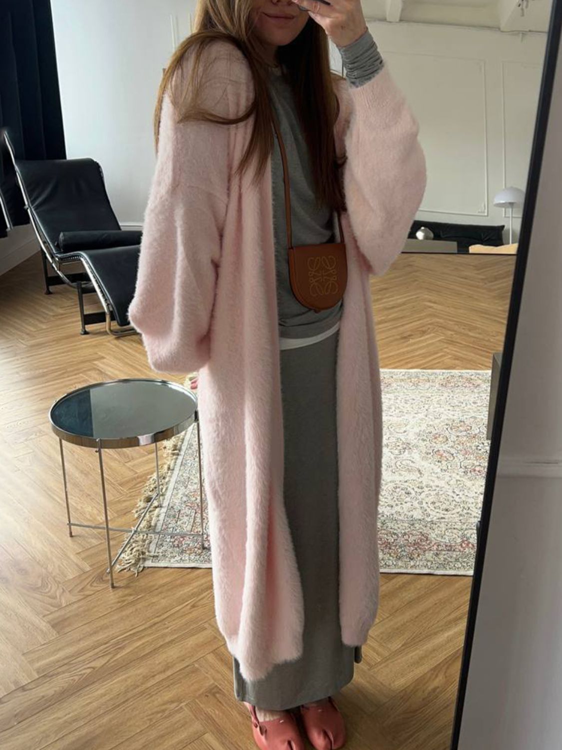 Women Cardigan Longline Open Front Fuzzy Knit Brushed Soft Acrylic Solid 0925a1ce-0d83-49aa-be90-37d3322baa86-Max Trendsi