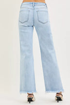 RISEN Womens Jeans Ankle Straight Tummy Control Mid Rise Fray Hem Light Blue 0937ec4f-14e2-436e-8fc5-10ad34f53c57-Max-Origin Trendsi
