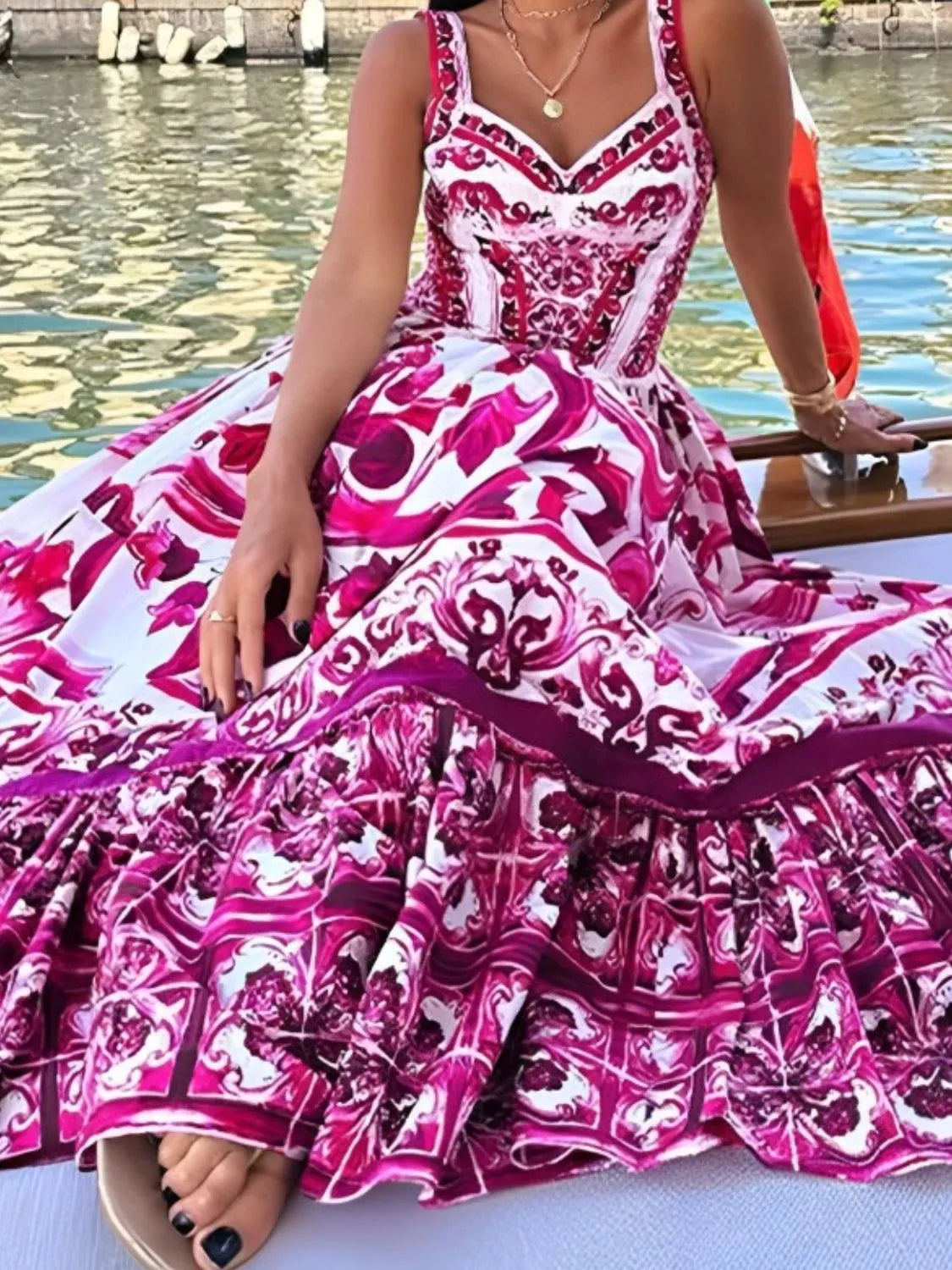 Midi Dress Smocked Printed Wide Strap Ruffled Zipper 094d4bbe-04ce-43af-9b6d-c8d0268bf0fb-Max-Origin Trendsi