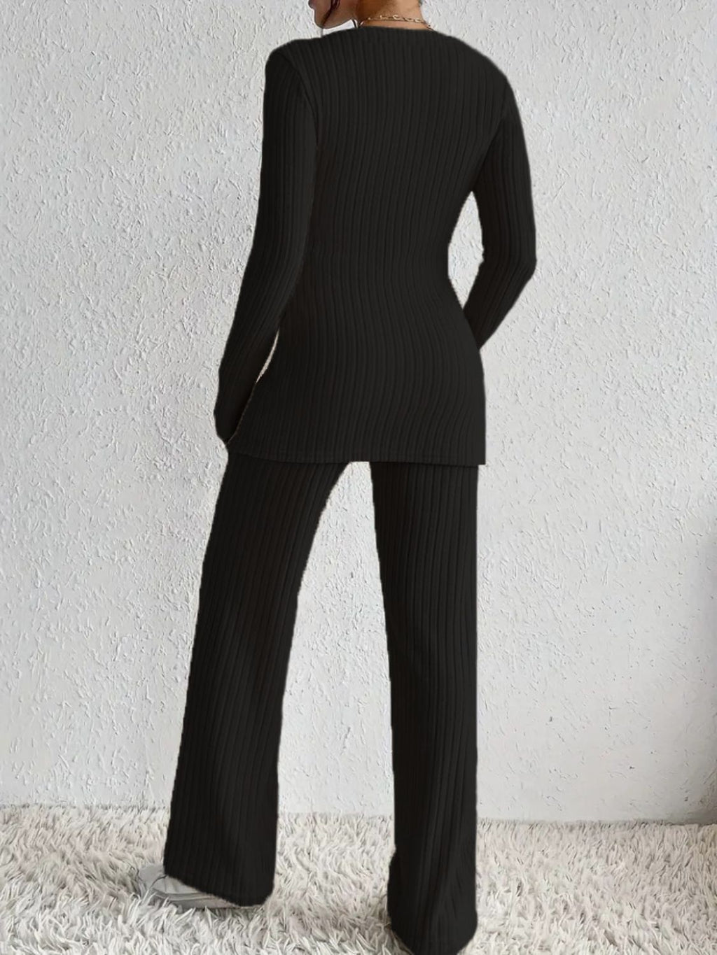 Women's Outfit Set Crisscross Surplice Top Long Sleeve and Pants Sets 098b72d6-02f0-4f70-9f91-73ddc82e8789-Max Trendsi