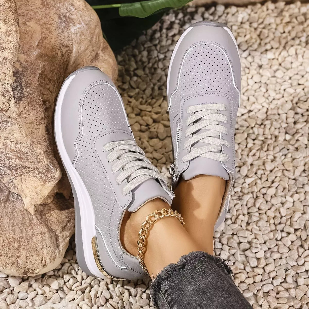 Women Sneakers Lace Up Wedge Mid Heels Pu Leather Shoes 098bcd0a-c3ac-4fd4-b803-483fd4c1098a-Max-Origin Trendsi